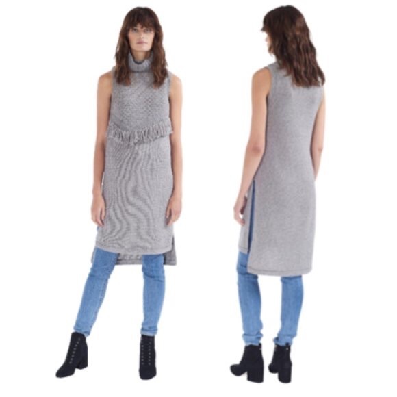 Anthropologie Nomad Morgan Carper Alpina fringe sweater knit tunic dress - Picture 7 of 10